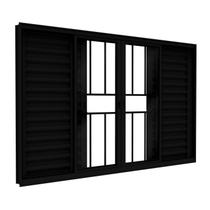 Janela Veneziana de Alumínio com Grade 4 Folhas Móveis e 2 Fixas 120x150cm Lucasa Ideale Janela Veneziana de Alumínio com Grade 4 Folhas Móveis e 2 Fixas 120x150cm Lucasa Ideale