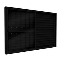 Janela Veneziana de Aluminio de Correr Lateral com Grade 100x120cm Lucasa Ideale