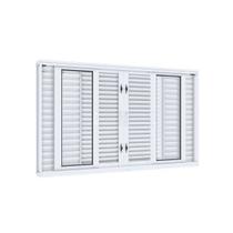 Janela Veneziana de Correr Central Flex 4 Folhas Móveis e 2 Fixas Lucasa Facilità 100x150cm