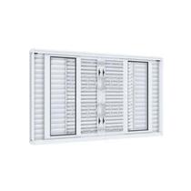 Janela Veneziana de Correr Central Flex 6 Folhas com Grade Mosaico Facilitá 120cmx150cm Lucasa Janela Veneziana de Correr Central Flex 6 Folhas com Grade Mosaico Facilitá 120cmx150cm Lucasa