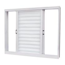 Janela Veneziana em Aço Branco 100x120x14 cm 3 Folhas Móveis Ideal CRV