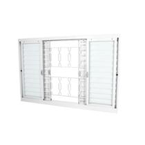 Janela Veneziana em Aço Branco 100x200x12 cm 6 Folhas Grade Elo Ideal CRV