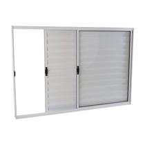 Janela Veneziana em Alumínio 100 x 100 x 8 cm 3 Folhas Esquerda Branco Básica MMachado Janela Veneziana em Alumínio 100 x 100 x 8 cm 3 Folhas Esquerda Branco Básica MMachado