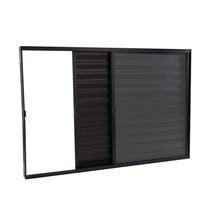 Janela Veneziana em Alumínio 100 x 100 x 8 cm 3 Folhas V. Boreal Esquerda Preto Básica MMachado