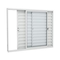 Janela Veneziana em Alumínio 100x120 cm 3 Folhas Direita Branca Alumislim Sasazaki Janela Veneziana em Alumínio 100x120 cm 3 Folhas Direita Branca Alumislim Sasazaki