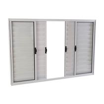 Janela Veneziana em Alumínio 120 x 150 x 8 cm 6 Folhas Branco Básica MMachado