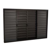 Janela Veneziana em Alumínio 120 x 150 x 8 cm 6 Folhas Preto Básica MMachado