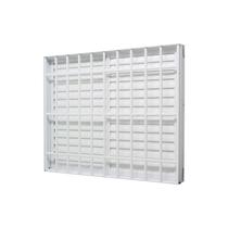 Janela Veneziana em Alumínio Branco 3 Folhas Direita Caribe Max 100x100x12,2cm c/ Grade Jap Janela Veneziana em Alumínio Branco 3 Folhas Direita Caribe Max 100x100x12,2cm c/ Grade Jap