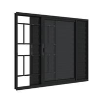 Janela Veneziana em Alumínio Grade Classic 100x120 cm 3 Folhas Preta Esquerda Alumifit Sasazaki