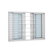 Janela Veneziana Grade Horizontal em Alumínio 100 x 150 x 7,6 cm 6 Folhas Alumislim Sasazaki