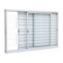 Janela Veneziana Grade Quadriculada em Aço 100 x 150 x 12 cm 3 Folhas Direita Kompacta Sasazaki Janela Veneziana Grade Quadriculada em Aço 100 x 150 x 12 cm 3 Folhas Direita Kompacta Sasazaki