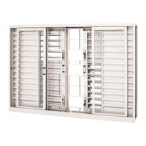 Janela Veneziana Multiflex Grade Quadriculada em Aço 100 x 150 x 16 cm 6 Folhas Pratika Sasazaki Janela Veneziana Multiflex Grade Quadriculada em Aço 100 x 150 x 16 cm 6 Folhas Pratika Sasazaki