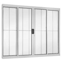 Janela Vitro 4 Folhas 1,20x1,50 Alumínio Branco C/g