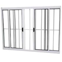 Janela Vitro 4 Folhas Alumínio Branco 1.00 X 1.20 Modular com Grade