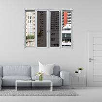 Janela Vitro 4 Folhas com Tela Mosqueteira Linha 25 100x100