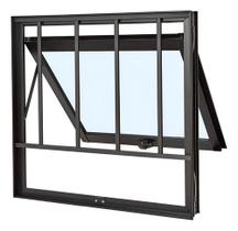 Janela Vitro Banheiro Maxim Ar 60x60 Alumínio Preto C/ Grade Janela Vitro Banheiro Maxim Ar 60x60 Alumínio Preto C/ Grade