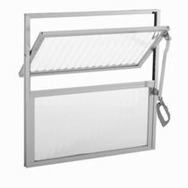 JANELA VITRO BASCULANTE 50x50CM BRILHO COM 2 VIDROS CANELADOS ASTRA
