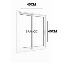 Janela, vitro, basculante BRANCA 40X40 2 FOLHAS REFORÇADA