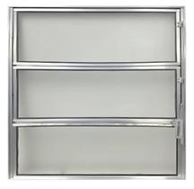 Janela Vitro Basculante de banheiro aluminio 60x60 brilhante com vidros