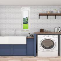 Janela Vitrô Capelinha de Alumínio Branco 80x30 Cm Linha Veneza