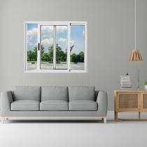 Janela Vitrô de Alumínio 2 Folhas 100 x 120cm Linha 25 Esquadrias Bergamo Branco