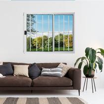 Janela Vitrô de Alumínio 2 Folhas 100 X 120cm Modular com Grade Esquadrias Bergamo