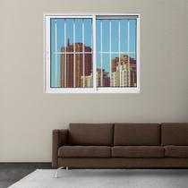 Janela Vitrô de Alumínio 2 Folhas 100 x 150cm Linha 25 com Grade Esquadrias Bergamo Janela Vitrô de Alumínio 2 Folhas 100 x 150cm Linha 25 com Grade Esquadrias Bergamo