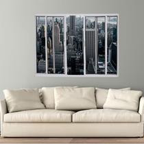 Janela Vitrô de Alumínio 4 Folhas 100 X 150cm Modular Esquadrias Bergamo