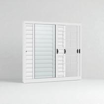 Janelas de Aço Veneziana de Correr Lateral R-120 - 3 Folhas C/ Grade -Vidro- Epox Branco Janelas de Aço Veneziana de Correr Lateral R-120 - 3 Folhas C/ Grade -Vidro- Epox Branco