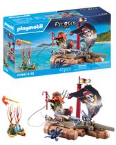 Jangada pirata de brinquedo Playmobil com tesouro para crianças de 4 anos ou mais