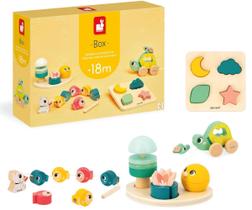 Janod Box Caixa De Atividades Educativas Madeira Brinquedo Didático Para Bebês +18 Meses
