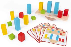 Janod Weights Balance Game Escala Magnética com 16 Blocos de Madeira Brinquedo Educacional para Destreza e Jogo de Desenvolvimento Ensina Formas e Cores Idades 3+ Anos