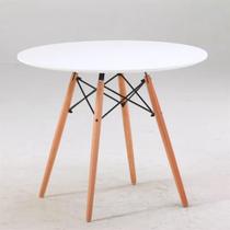 Jantar Mesa Estilo Eiffel Eames Cozinha Redonda 90cm Branca