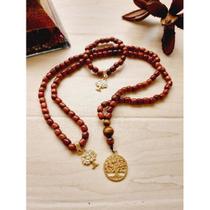 Japamala 108 Contas Árvore da Vida Madeira Pau Brasil Japamala 108 Contas Árvore da Vida Madeira Pau Brasil