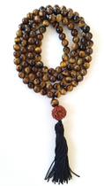 Japamala 108 contas de pedras olho de tigre rudraksha - Despertararts Japamala 108 contas de pedras olho de tigre rudraksha - Despertararts