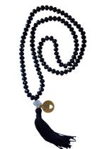Japamala 108 contas em cristais preto 8mm pingente hoponopono Japamala 108 contas em cristais preto 8mm pingente hoponopono