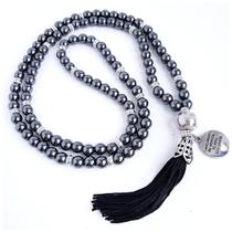 Japamala 108 Contas Em Hematita Natural Pingente Hoponopono Japamala 108 Contas Em Hematita Natural Pingente Hoponopono