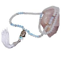 Japamala 108 Contas Em Pedra Da Lua E Cristal Chinês Branco