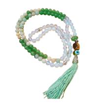 Japamala 108 contas em Pedra Natural Amazonita Quartzo Verde e Pedra da Lua