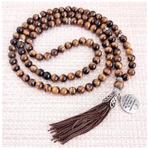 Japamala 108 contas em Pedras Naturais Olho de Tigre para Meditação e Ho'oponopono Japamala 108 contas em Pedras Naturais Olho de Tigre para Meditação e Ho'oponopono