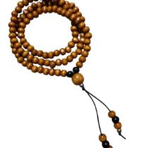 Japamala 108 Contas Ho'oponopono Estilo Tibetano Madeira 8mm para Meditação e Oração Colar Casual ou