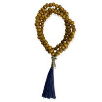 Japamala Budista 108 Contas em Madeira Pompom Preto 8MM