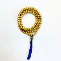 Japamala Budista 108 Contas Madeira Cristal Azul Escuro 8MM