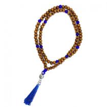 Japamala Budista 108 Contas Madeira Cristal Olho Grego 8MM