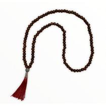 Japamala Budista 108 Contas Madeira Cristal Pompom Vermelho