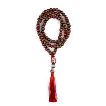 Japamala Ogum 108 Contas 45 cm Madeira 8 mm Pompom Vermelho