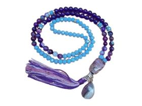 Japamala Pedra Natural Ametista E Agata Roxa 108 Contas Japamala Pedra Natural Ametista E Agata Roxa 108 Contas