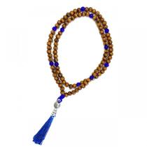 Japamala Zen Budista 108 Contas em Madeira e Cristal Pompom