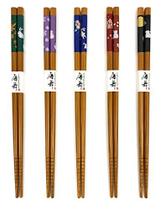 JapanBargain 3645, Bamboo Chopsticks Reutilizável japonês chinês coreano Chop Sticks Hair Sticks 5 par de presentes conjunto máquina de lavar louça cofre, 9 polegadas, coelho / natural