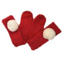 Japonesa Estilo Mulheres Inverno Quente Peles de Bezerro Peludo Kawaii Cute Plush Bola Redonda Bola Sólida Cor Solid Costelas Fuzzy Leg Warmers - Vermelho